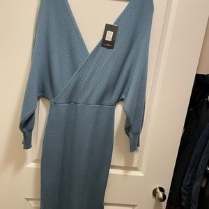 FASHION NOVA BLUE MIDI DRESS